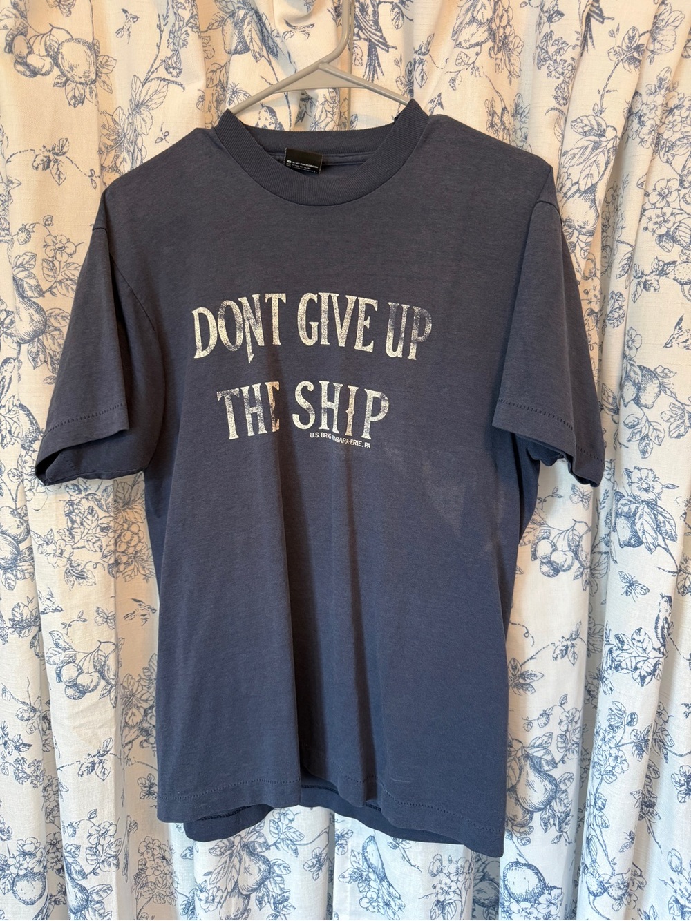 Screen Stars Navy 'Don't Give Up The Ship' Graphic Tee